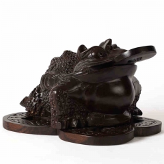 越南红木工艺品木雕家居风水摆件 50三足金蟾 镇宅招财