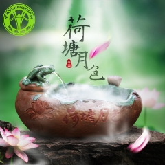 绿色环保陶瓷流水喷泉摆件加湿器生财风水球轮盆景水景工艺品水车