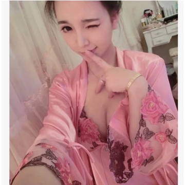 三件套丝绸家居服套装