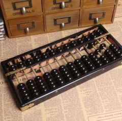 包邮13行仿古老式算盘 招财生财 特大号算盘 合成珠老款木制算盘